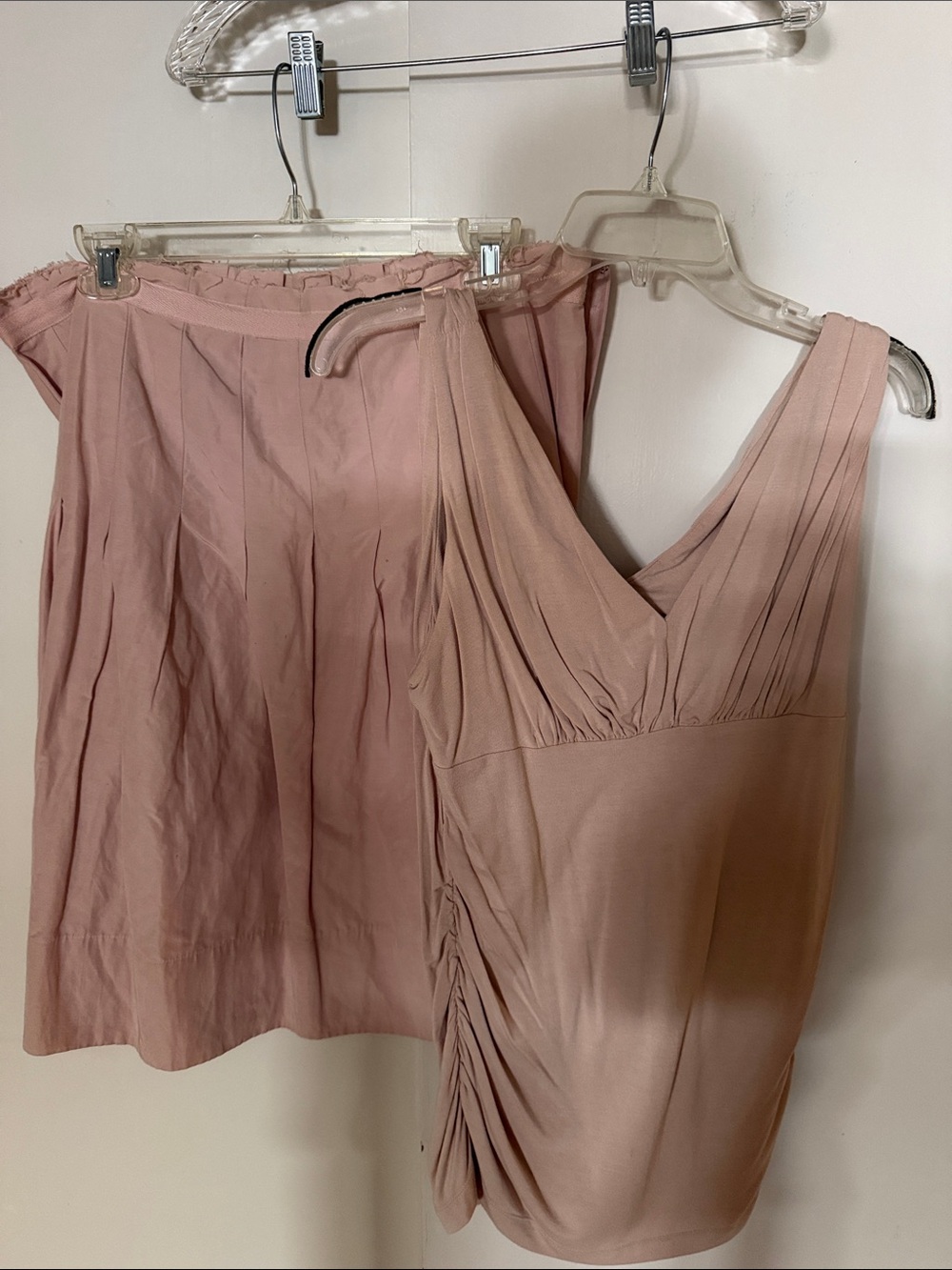 CAbi Two-Piece Skirt Set in Dusty Rose
